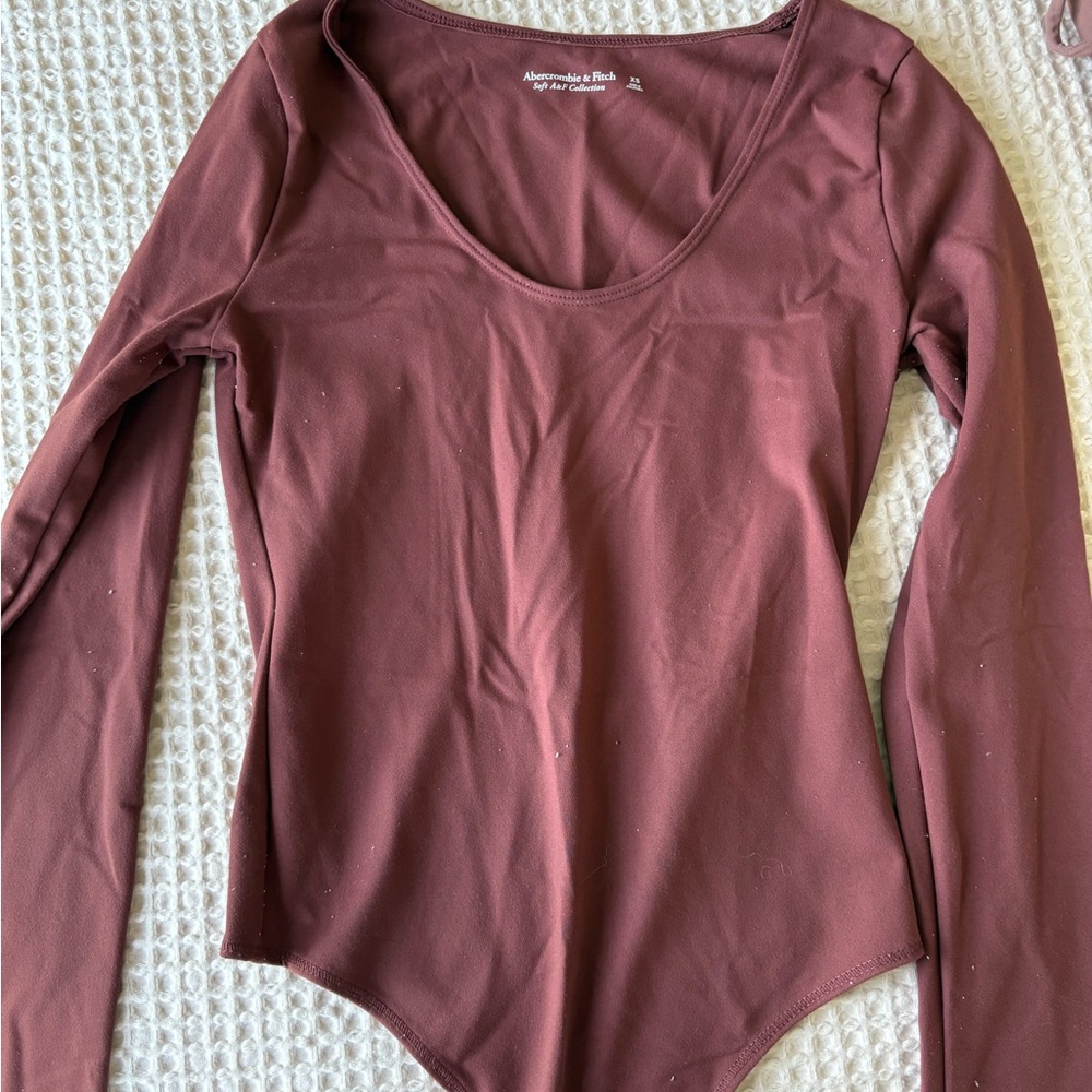 Abercrombie & Fitch Purple Long Sleeve Fitted Bodysuit